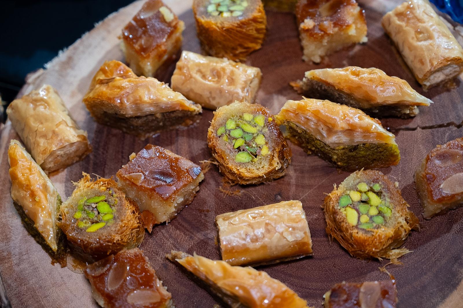 An assortment of nut-filled pastries